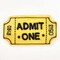 Ticket Plaque Cookie Cutter 3.75 in B1567, CookieCutter.com, Tin Plated Steel, Handmade in the USA